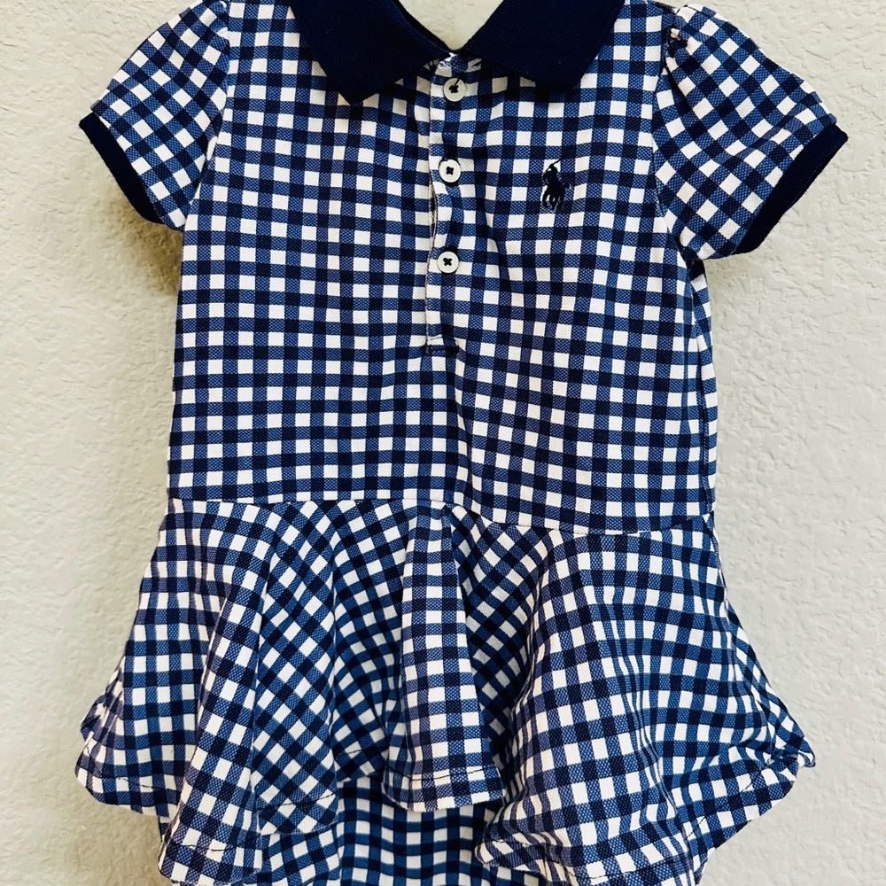 Ralph Lauren Blue and White Plaid Shirt